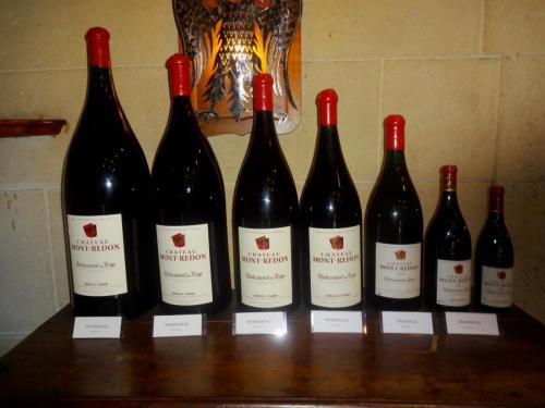 Selection of bottle sizes in Chateauneuf Du Pape